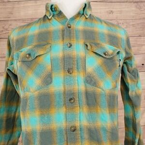 Fayettechill Shirt Mens M Multicolor Plaid Long Sleeve Button-Up Flannel Cotton